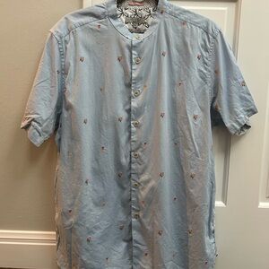Ted Baker Button Down with Island Embroidered Details, size 6 (large)
